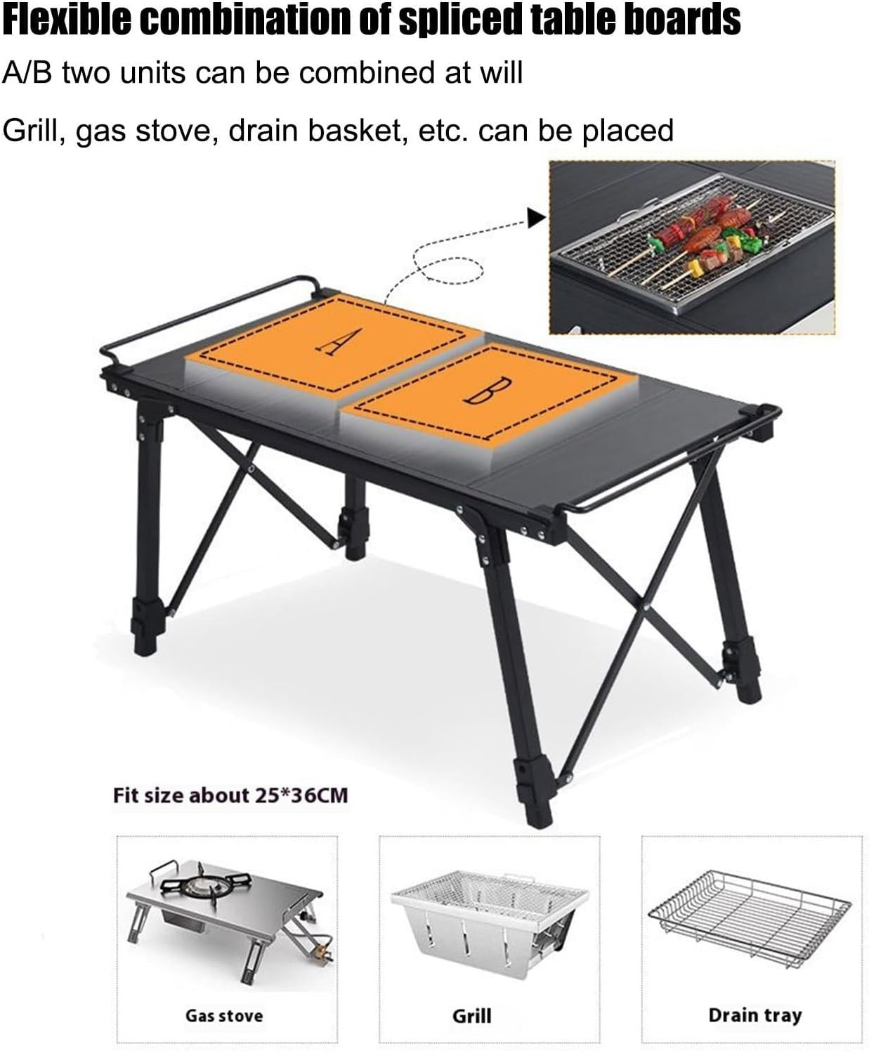 Portable Folding Camping Table - Lightweight, Adjustable, Stable Outdoor BBQ