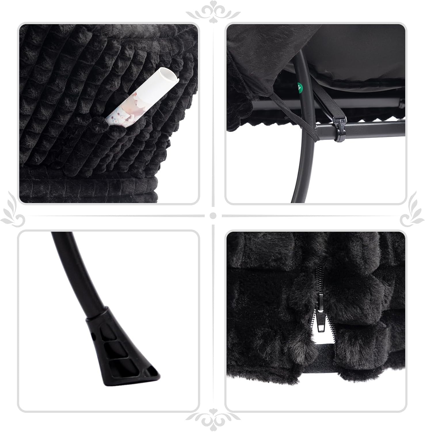 Comfy Armchair with Footstool Set Plush Padded Chair Lounge Bedroom Relax