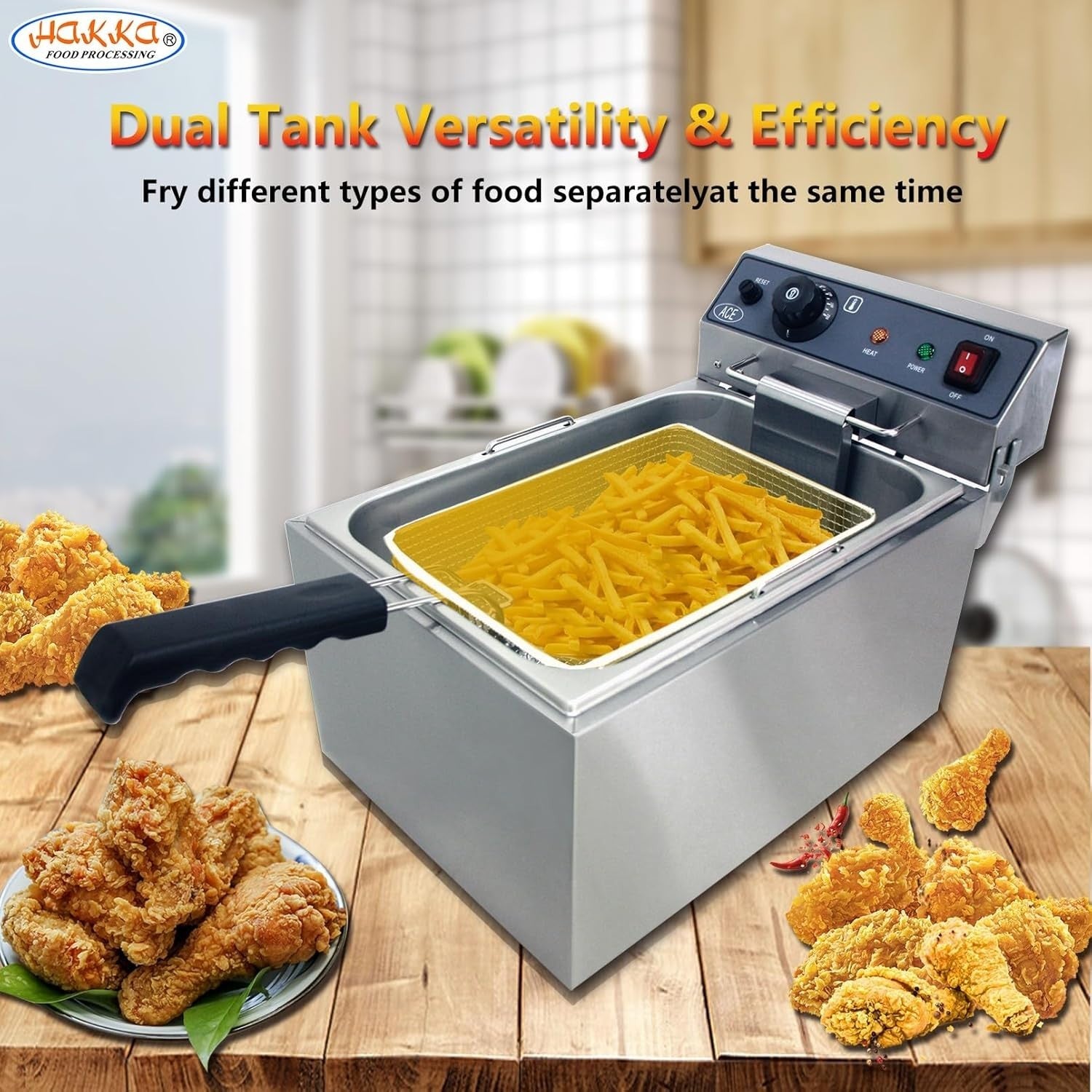 Commercial Electric Deep Fryer 17L 3000W Stainless Steel Countertop Fryer