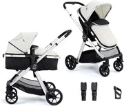Silver 2 in 1 Baby Pram Pushchair Lightweight Foldable Carrycot