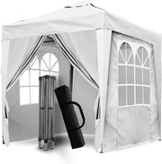 2x2M White Pop Up Gazebo With Removable Sides Waterproof Outdoor Tent