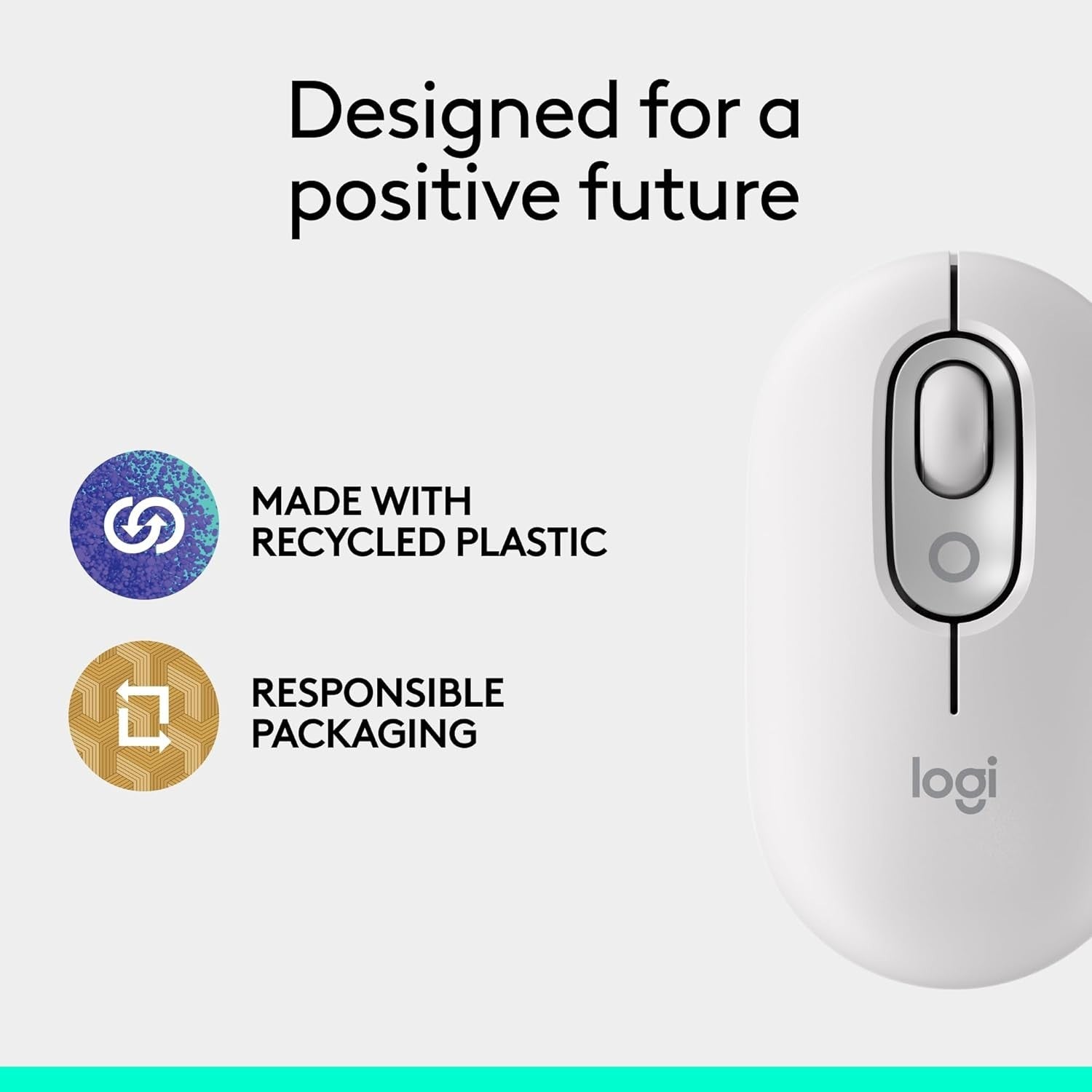 Compact Wireless Bluetooth Mouse Quiet Click Multi Device White