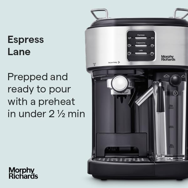 15 Bar Espresso Coffee Machine with Auto Milk Frother | One-Touch Latte Maker