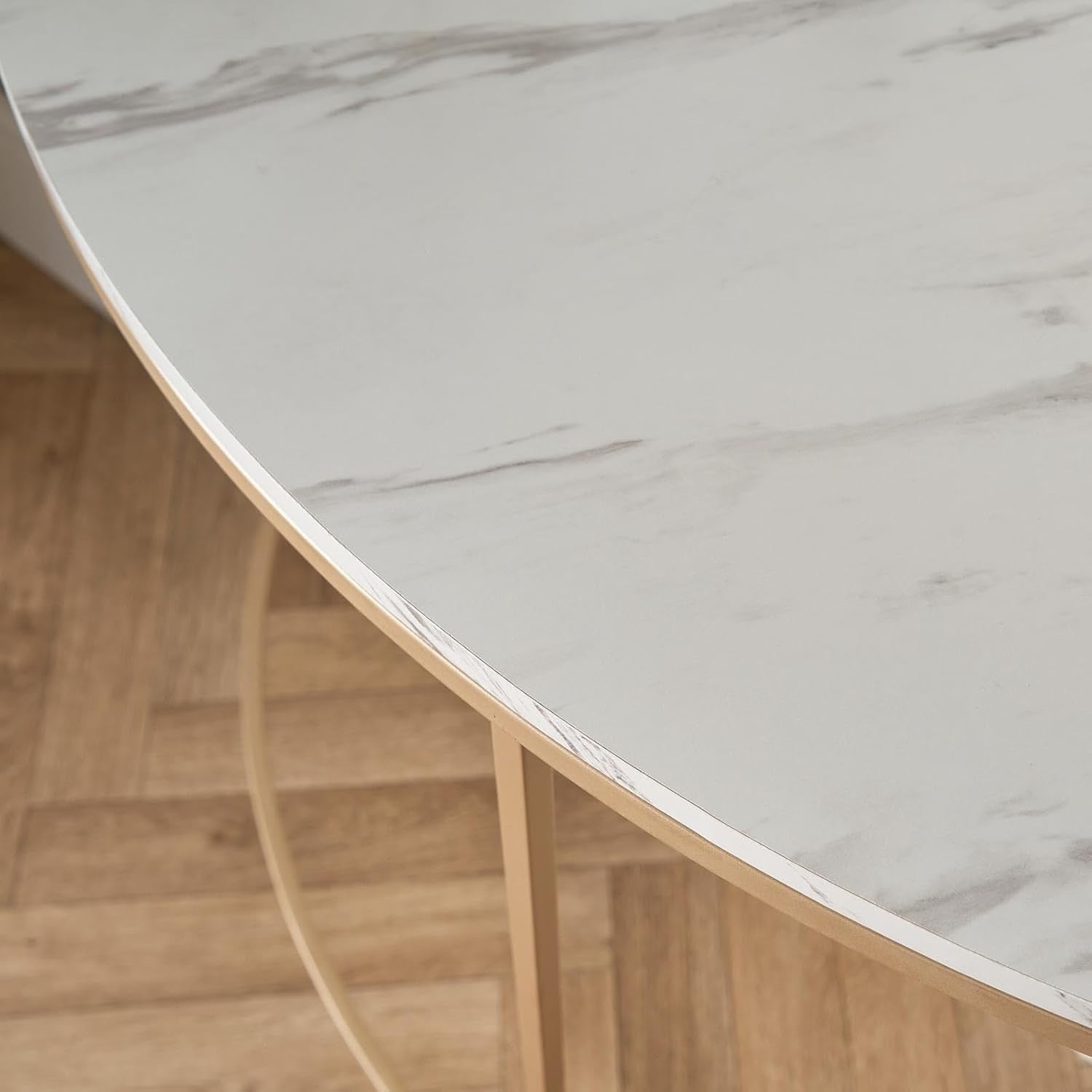Marble Console Table Semi-Circle Modern Hallway Entry Table 110x76x35cm