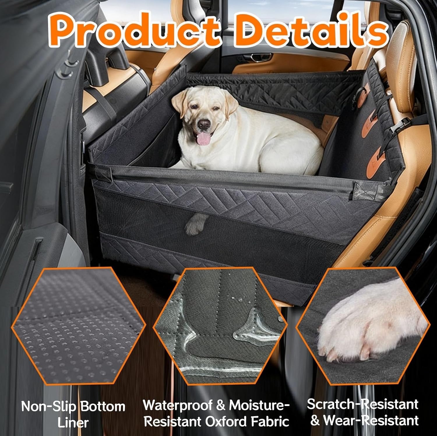 Large Dog Car Seat Waterproof Booster Bed SUV Truck Back Seat Cover