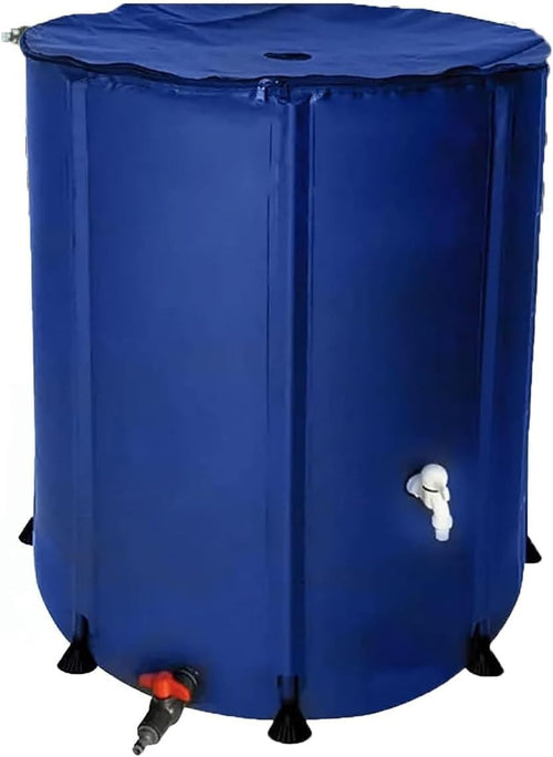 Collapsible 380L Rainwater Barrel with Tap & Mesh Top, Portable Garden Tank