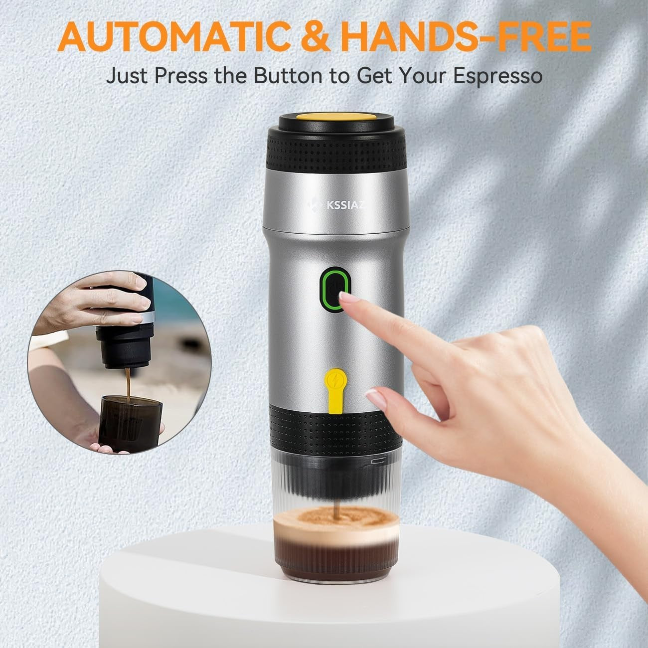 Portable 20Bar Mini Espresso Maker Self-Heating USB-C Travel Coffee Machine