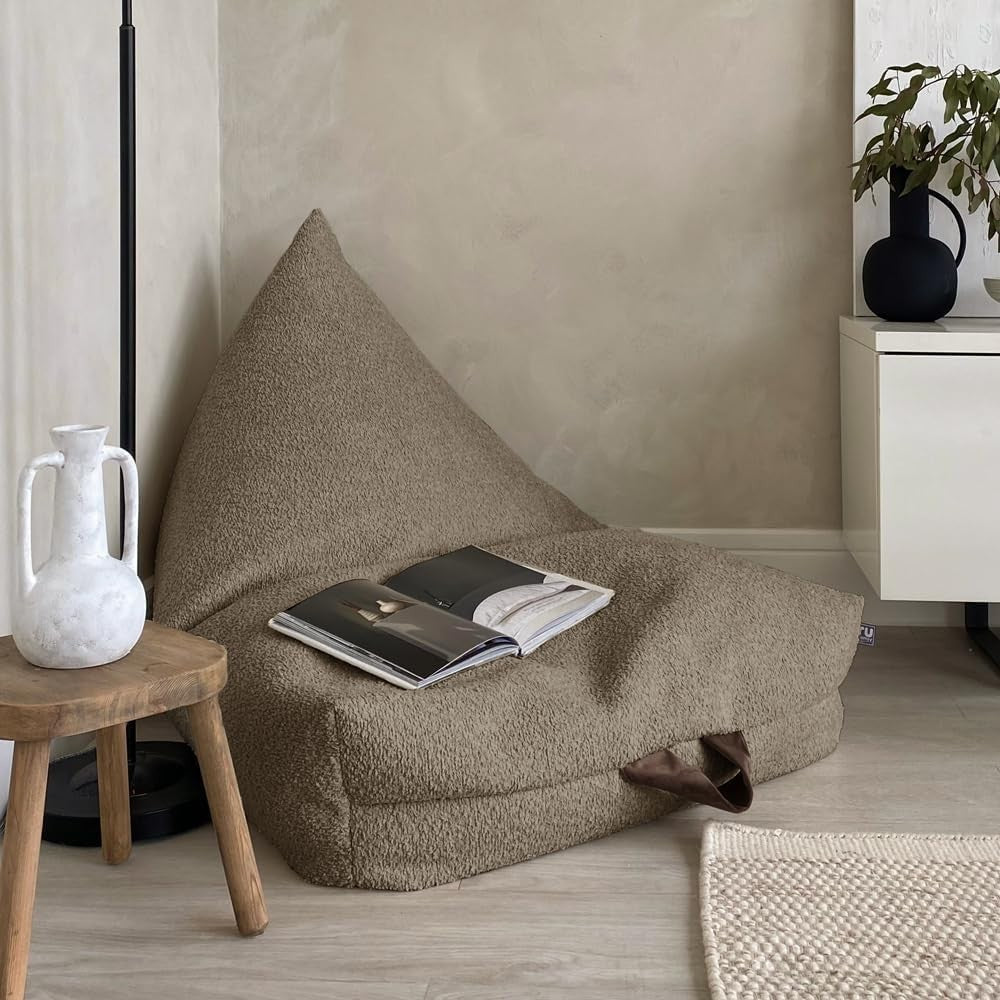 Bean Bag Chair with Filling - Machine Washable, Soft & Durable, Mushroom Colour