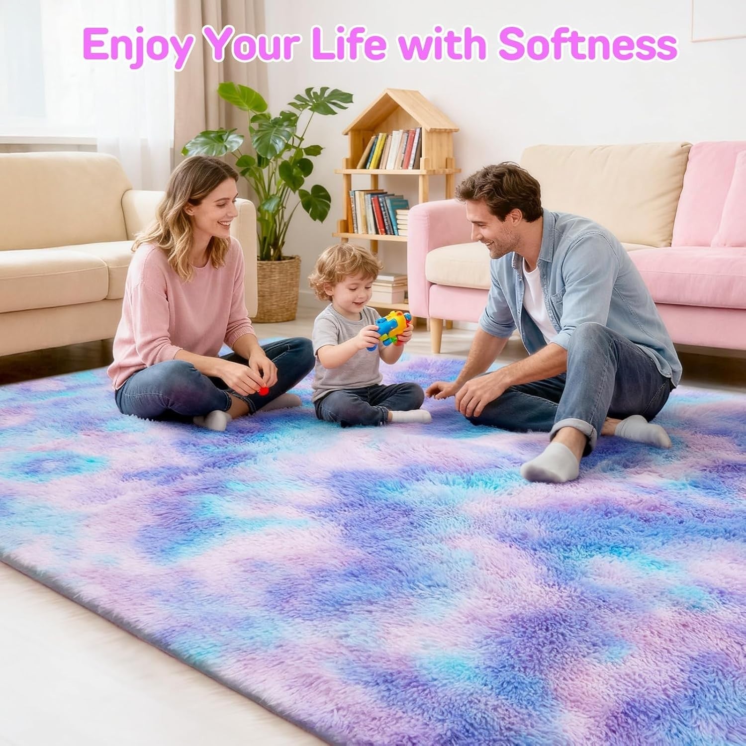 Shaggy Area Rug 160x230cm Plush Soft High Pile Carpet Kids Living Room Bedroom