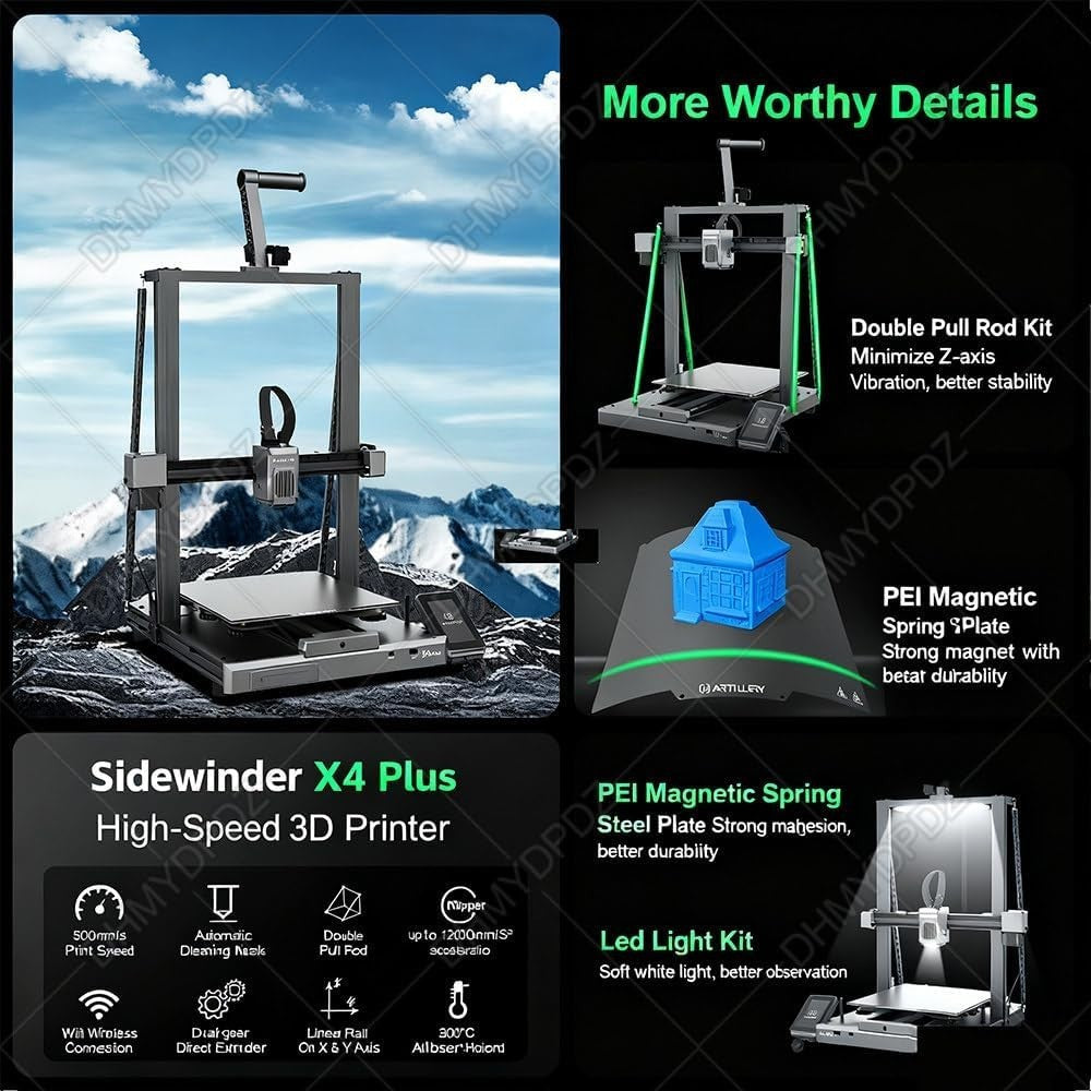 Large 3D Printer 300x300x400mm 500mm/s Auto Level Direct Drive