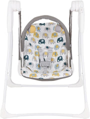 Compact Baby Swing with 2 Speeds Recline Toy Bar Foldable Seat 0-6m