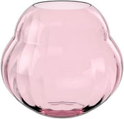 Pink Crystal Glass Vase 17cm Round Modern Flower Vase Table Centrepiece