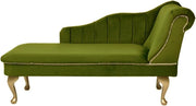 Luxury Tufted Velvet Chaise Lounge Sofa Right Hand Accent Chair Olive