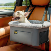 Elevated Dog Car Seat Booster Bed Safety Tether Waterproof Grey
