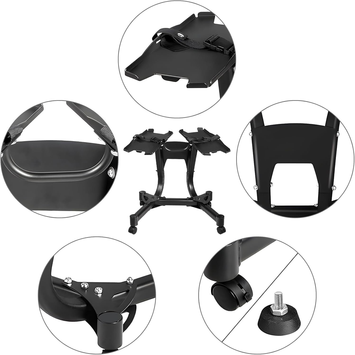 340LB Heavy Duty Dumbbell Rack with Wheels Adjustable Weight Stand Home Gym