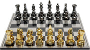 Luxury Metallic Gold & Silver Chess Set 60cm – Premium Decorative Board Game