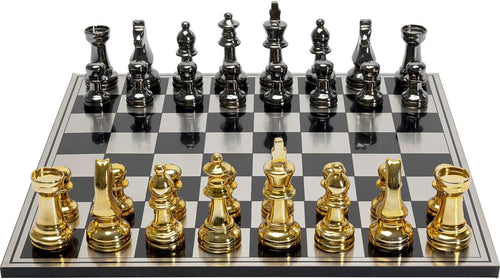 Luxury Metallic Gold & Silver Chess Set 60cm – Premium Decorative Board Game