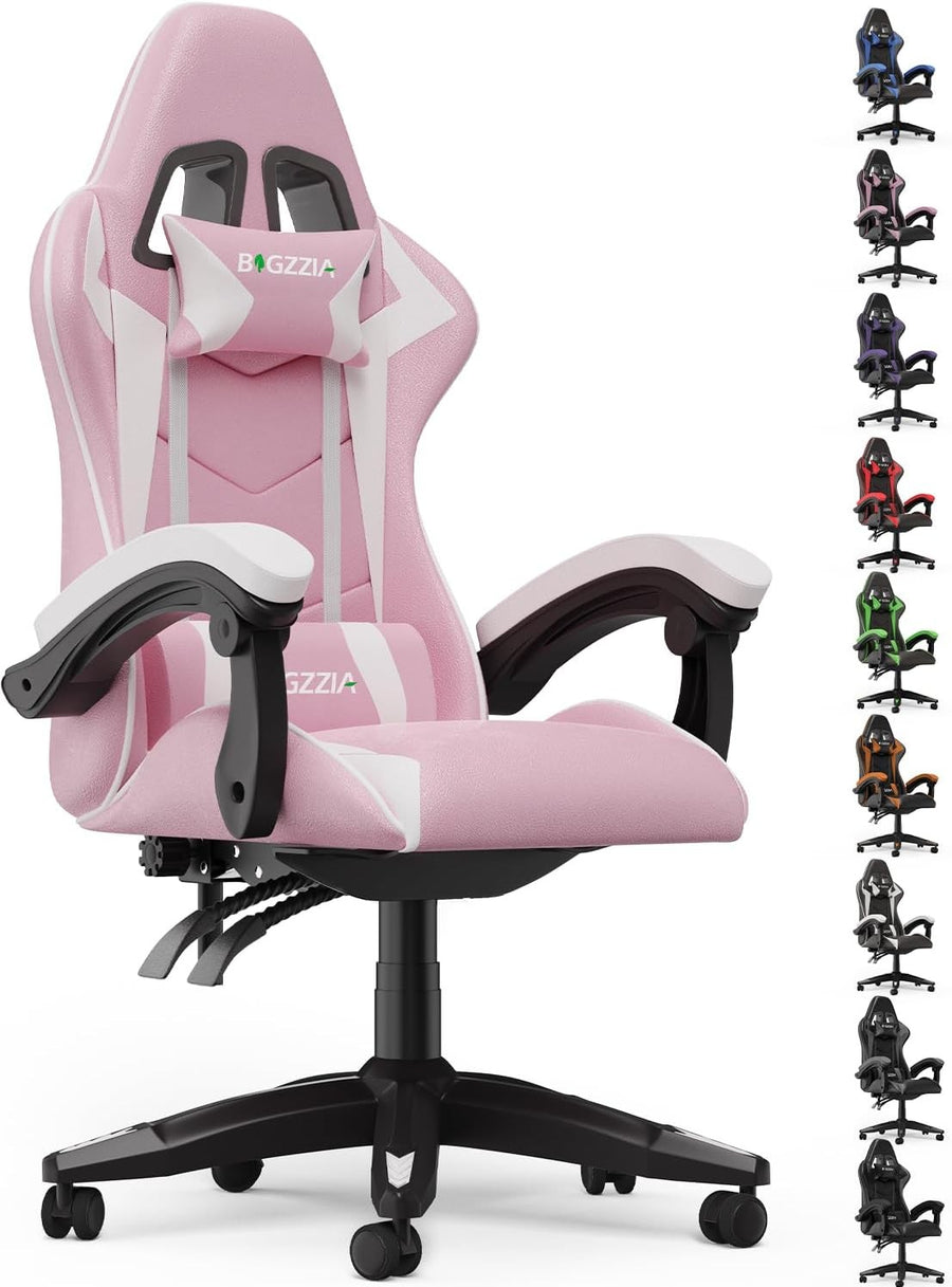 Ergonomic Gaming Chair Adjustable Height with Lumbar Headrest