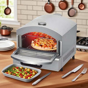 QFGain Outdoor Gas Pizza Oven 13” | Stainless Steel Pizza Maker with Thermometer