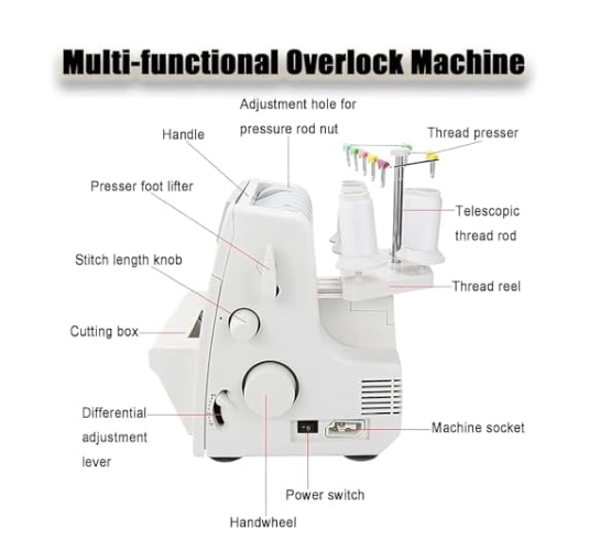 Heavy Duty Coverstitch Overlock Sewing Machine 2 3 4 5 Thread Serger