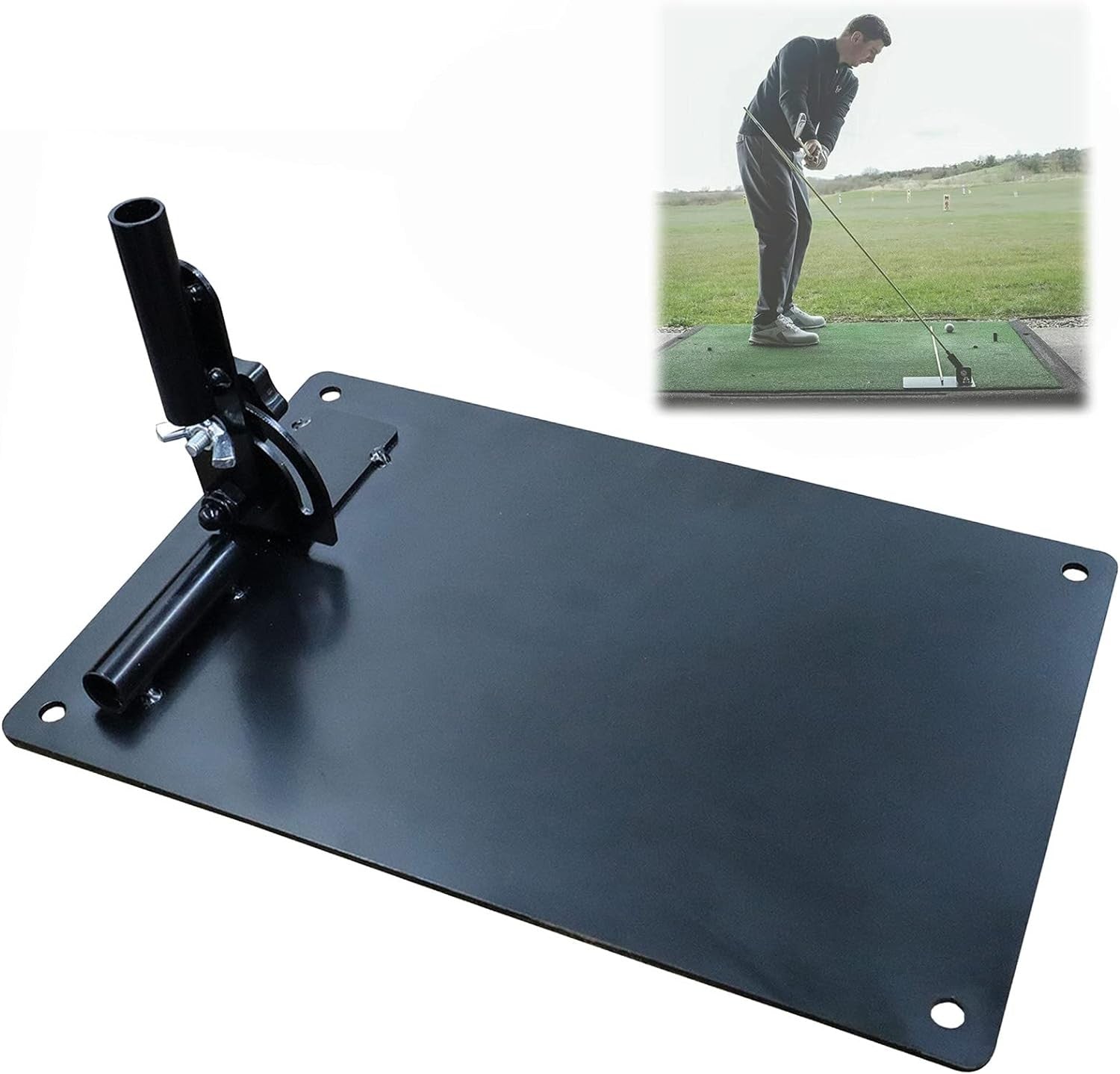 Golf Swing Trainer Plate Metal Alignment Base Practice Aid