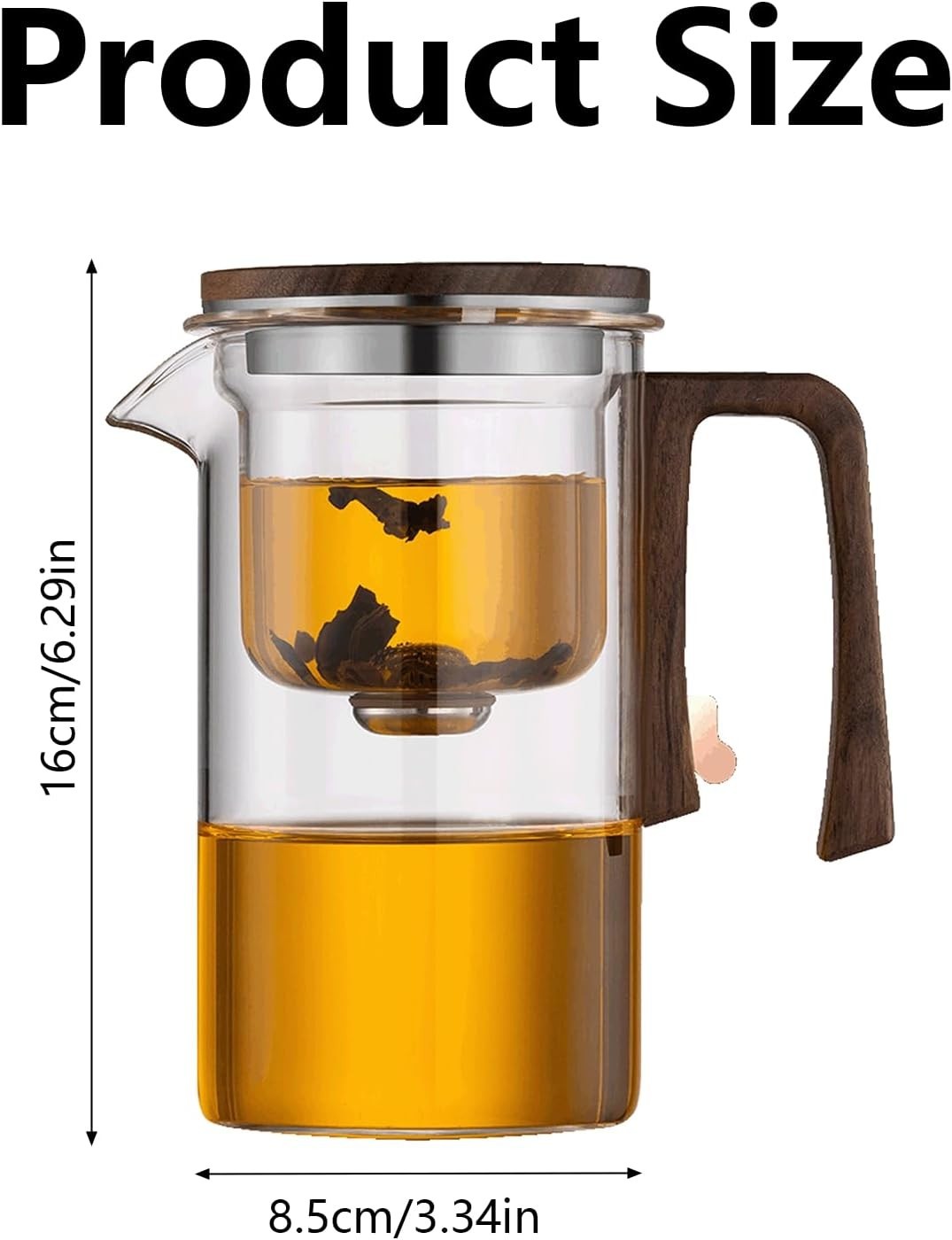 720ml Glass Teapot with Infuser Water Separation Tea Pot Filter Lid
