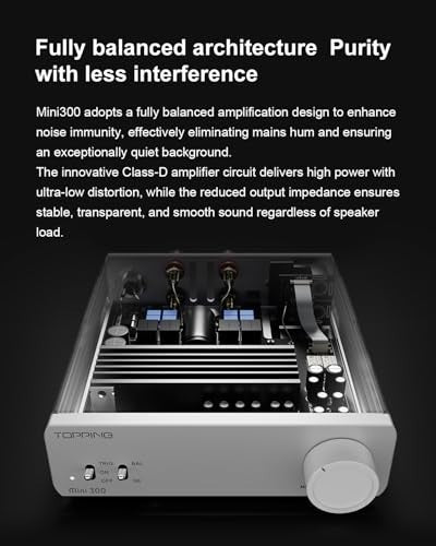 Mini300 Compact Stereo Amplifier 140Wx2 Class-D Balanced Low Distortion White