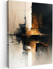 Black Gold Abstract Canvas Wall Art 50x70cm Framed Luxury