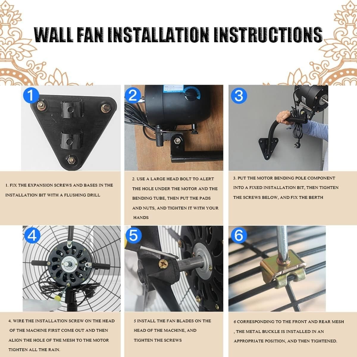 19.7" Industrial Wall Mounted Fan – 3-Speed Metal Blades Heavy Duty Cooling