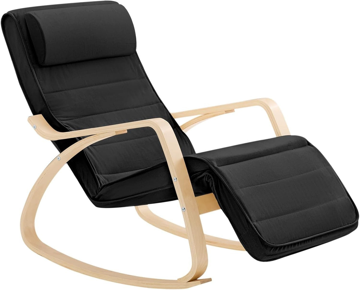 Recliner Rocking Lounge Chair w/ Cushion & Footrest – Modern, Comfy, Adjustable