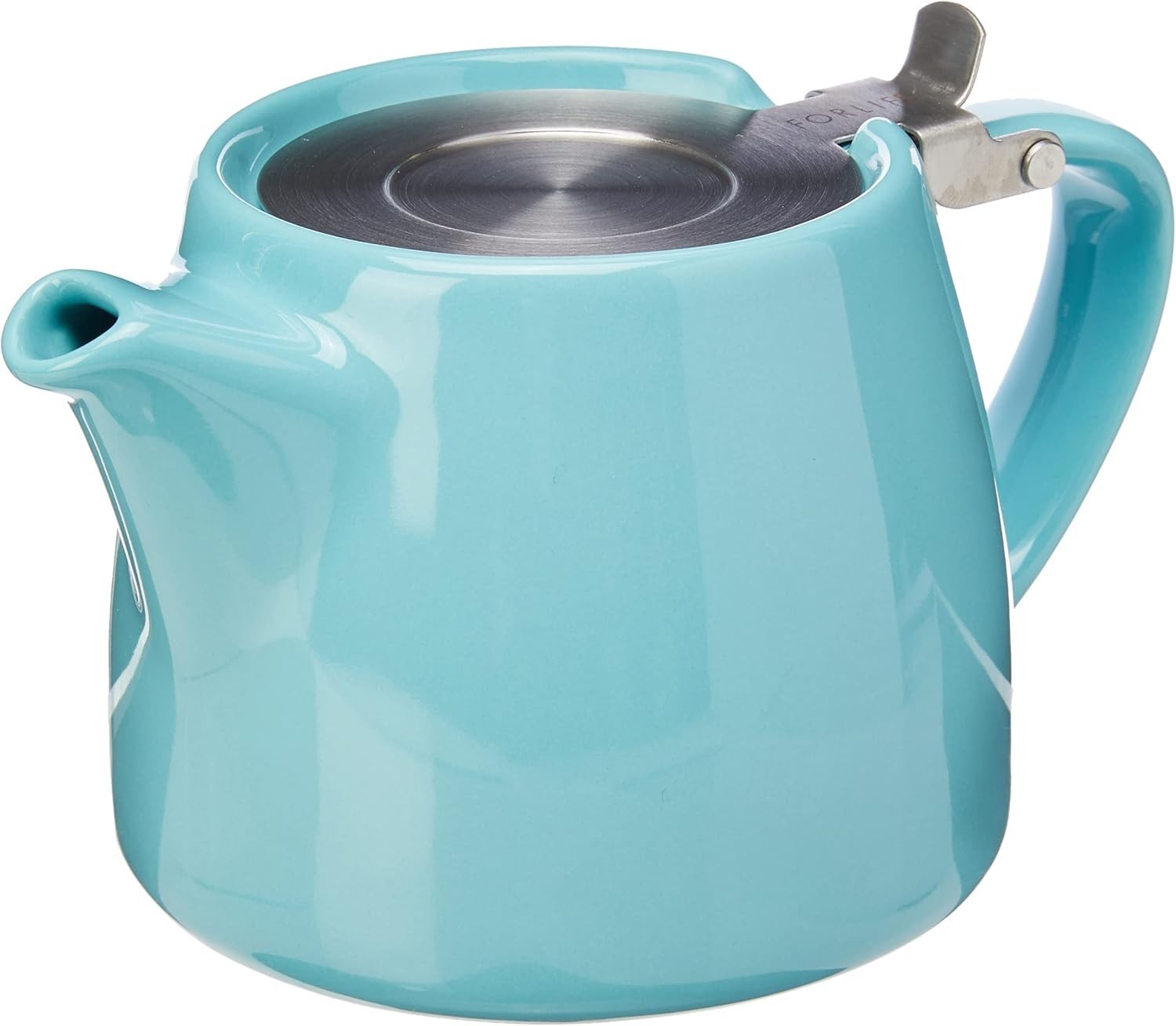Ceramic Teapot 400ml Turquoise Tea Pot Stainless Steel Infuser Lid