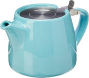 Ceramic Teapot 400ml Turquoise Tea Pot Stainless Steel Infuser Lid