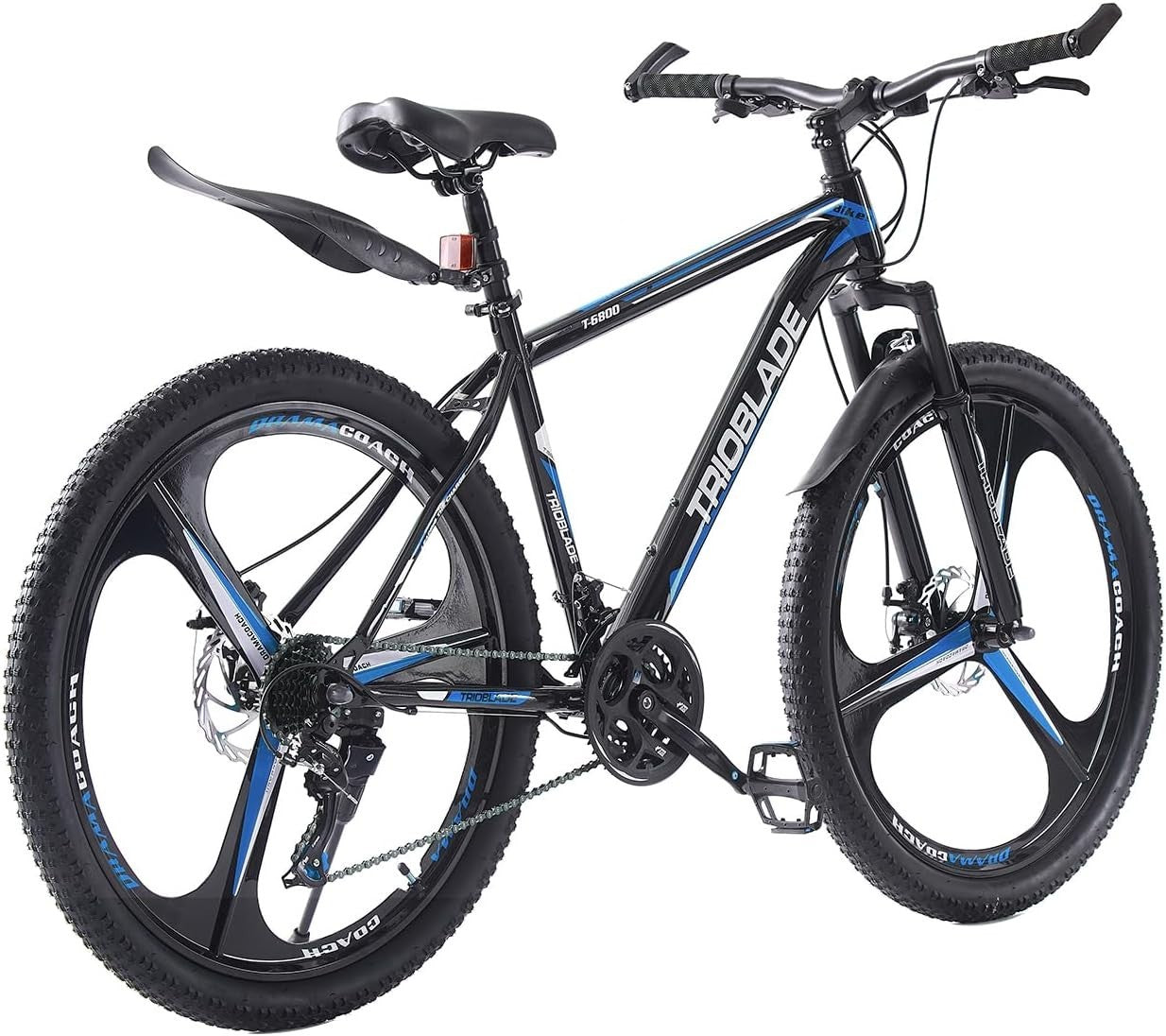 26" 21-Speed Mens Mountain Bike Dual Disc Brakes Alloy Frame MTB Black