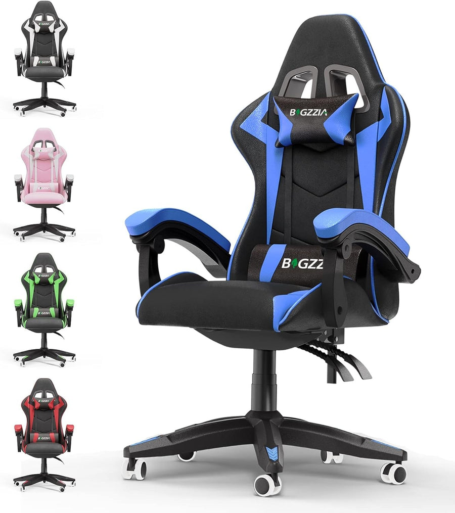 Ergonomic Gaming Chair Blue Office Computer Chair Lumbar Support