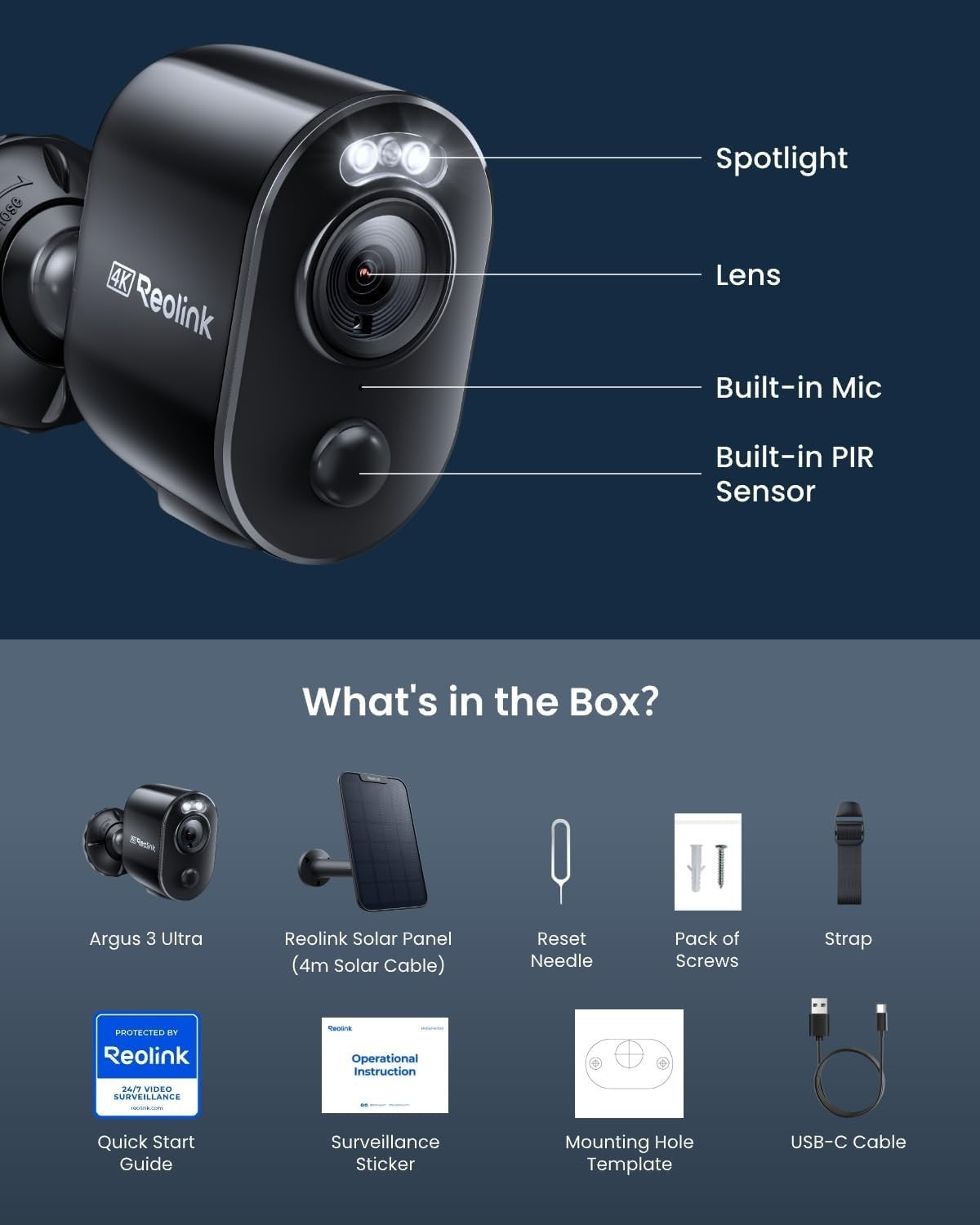 4K Solar Security Camera Wireless Color Night Vision Alexa CCTV
