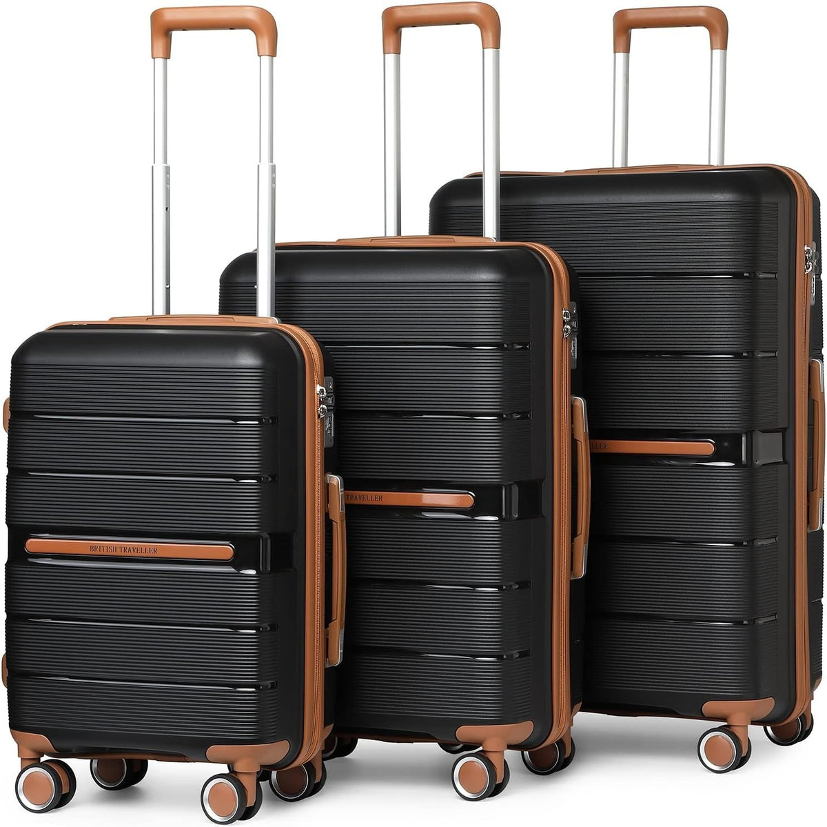 3PC Luggage Set Hard Shell PP Suitcases TSA Lock 4 Spinner Wheels
