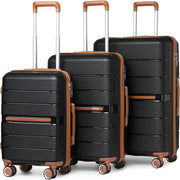 3PC Luggage Set Hard Shell PP Suitcases TSA Lock 4 Spinner Wheels