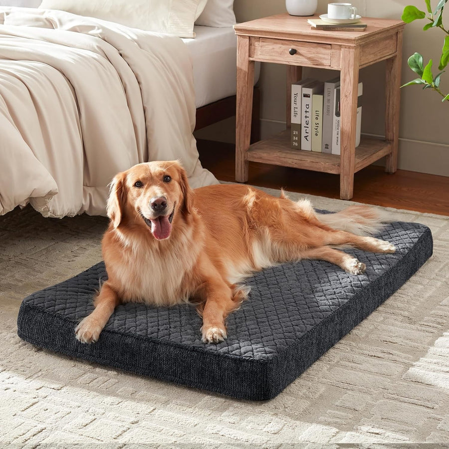 XL Orthopedic Dog Crate Bed 104x69cm Memory Foam Washable