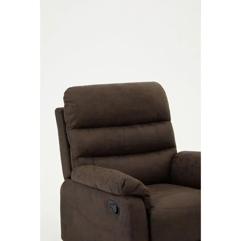 Brown Manual Recliner Armchair Air Leather Padded Sofa Chair Lounge