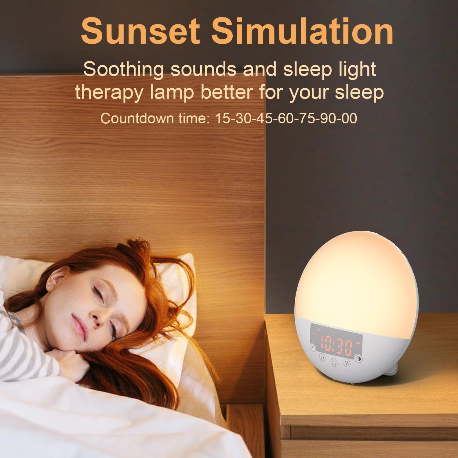 White Sunrise Wake Up Light Alarm Clock 10000 Lux Dual Alarm Sleep