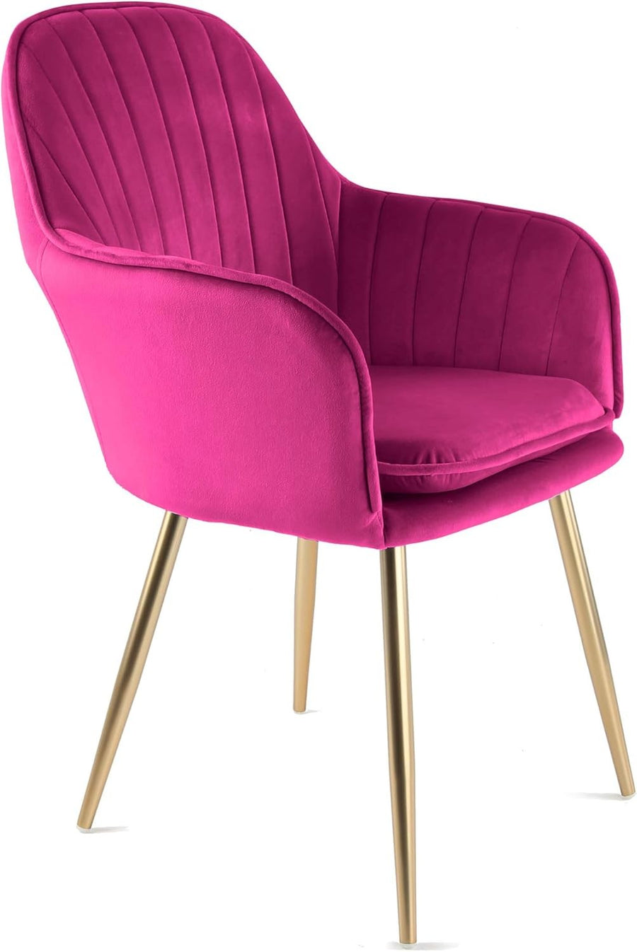 Fuchsia Velvet Tub Chair Gold Chrome Legs Accent Armchair