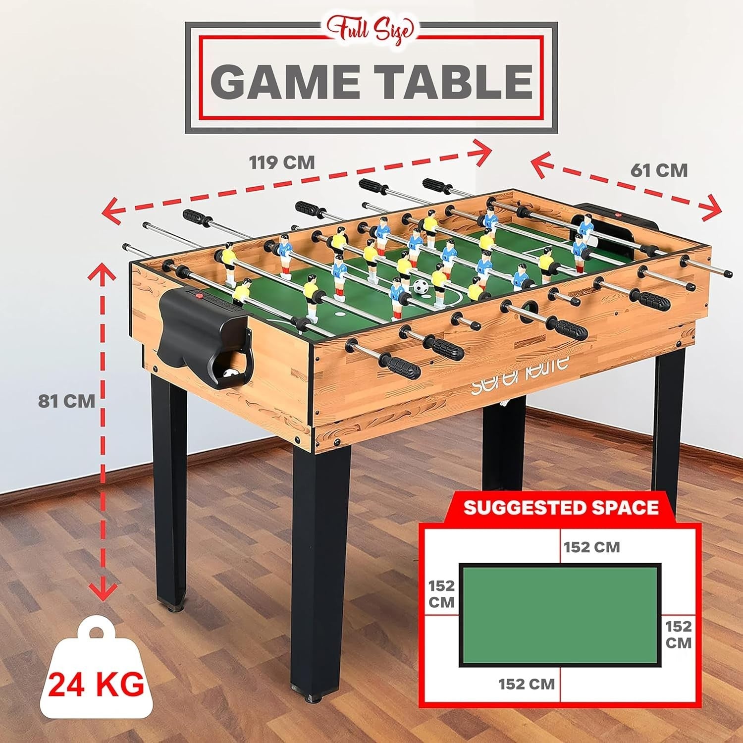 4-in-1 Multi Game Table Air Hockey Pool Foosball Ping Pong
