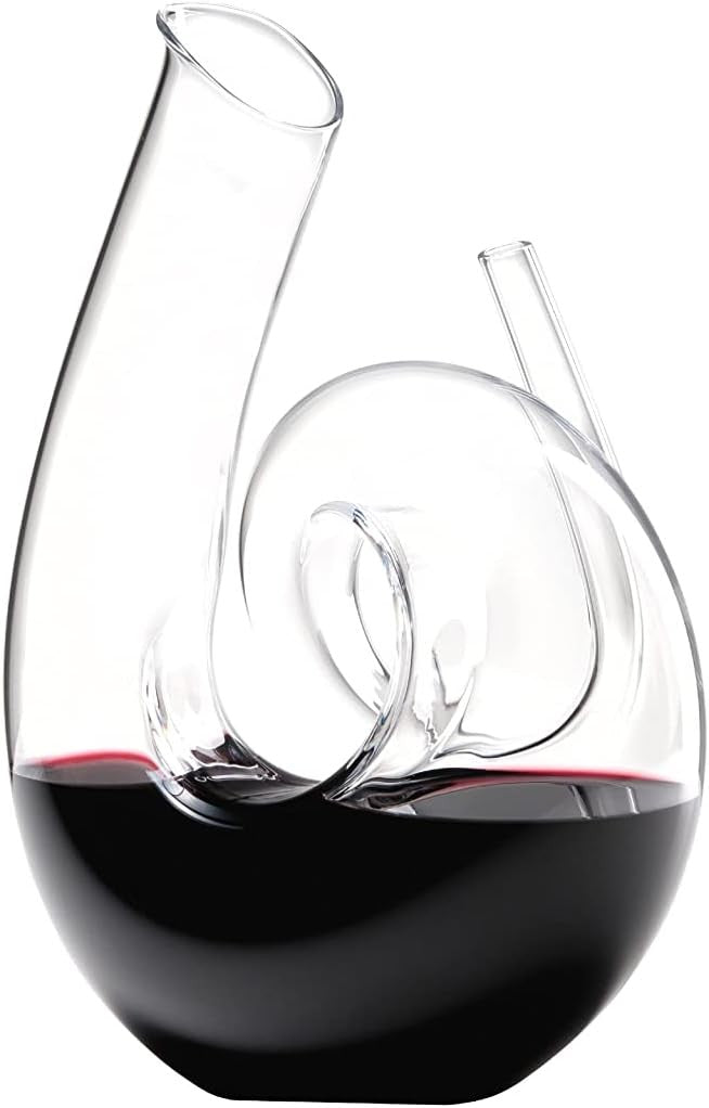 Luxury Curly Glass Wine Decanter 1.47L | Handblown Crystal Aerator Gift