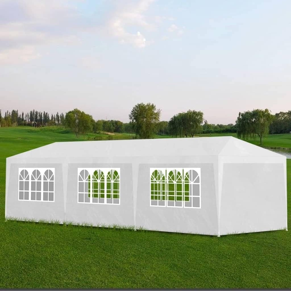 3x6m Garden Gazebo Party Tent Pavilion PE Roof Steel Frame w/ Sides