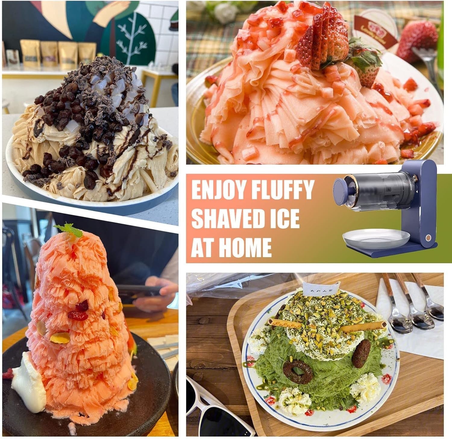 Electric Shaved Ice Machine Snow Cone Maker USB Rechargeable Portable