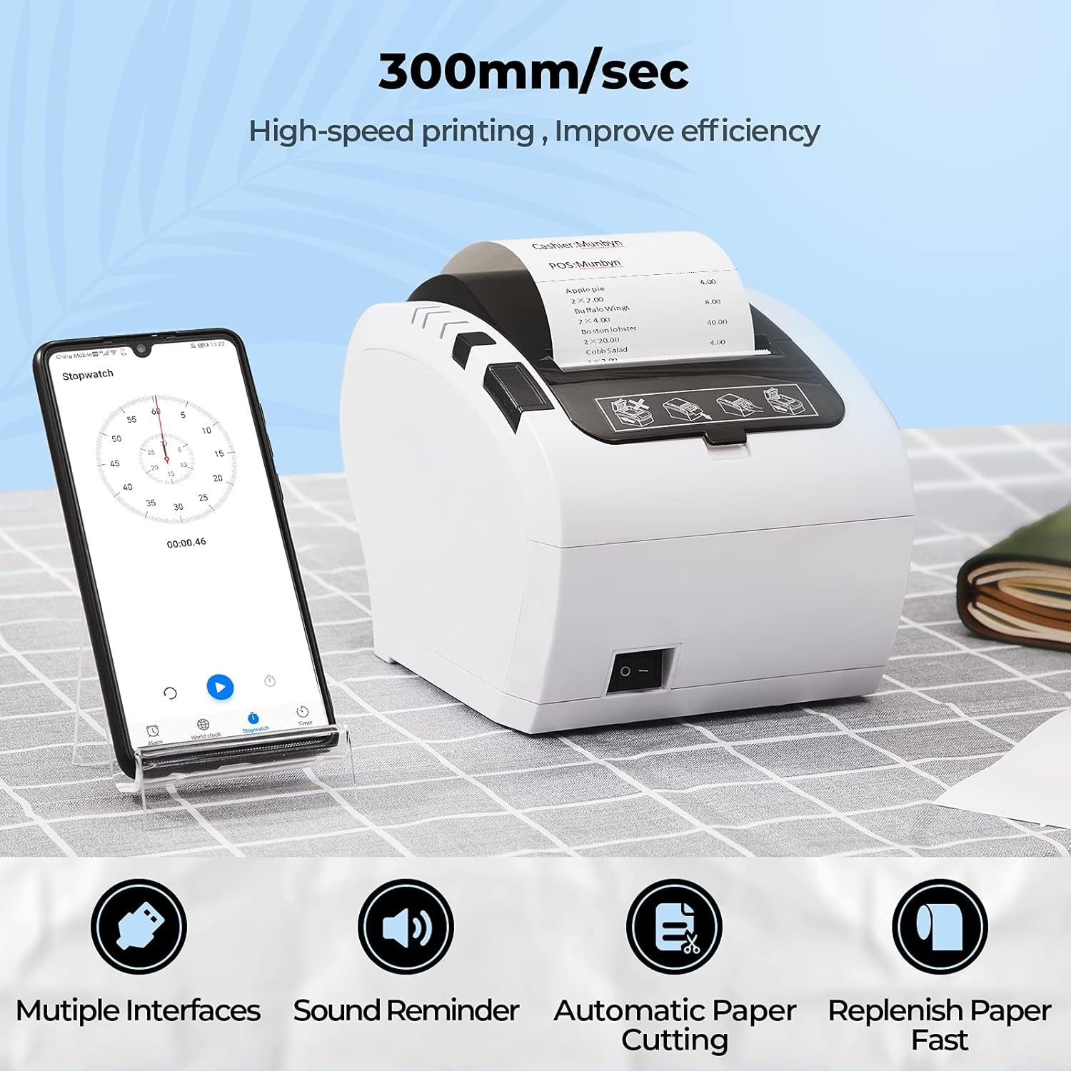 Android Thermal Receipt Printer POS USB/Ethernet/Serial