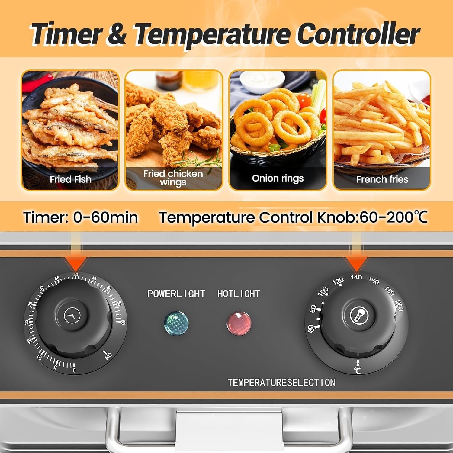 Commercial Electric Deep Fryer 12L Double Tank 5000W Drain Tap Stainless