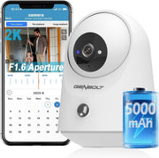 2K Indoor Security Camera Wireless Battery PTZ Pet Baby Monitor WiFi