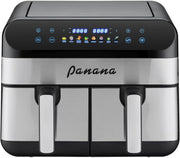 Dual Basket Air Fryer 9L 2x4.5L 8 Presets LED 50-200°C Nonstick