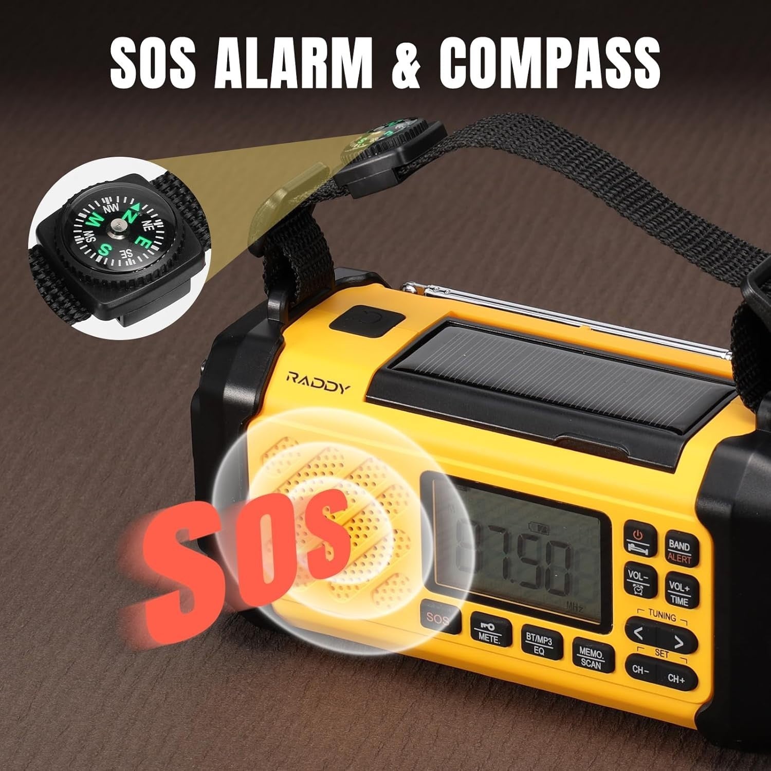10,000mAh Emergency Hand Crank Radio NOAA Weather Alert Flashlight